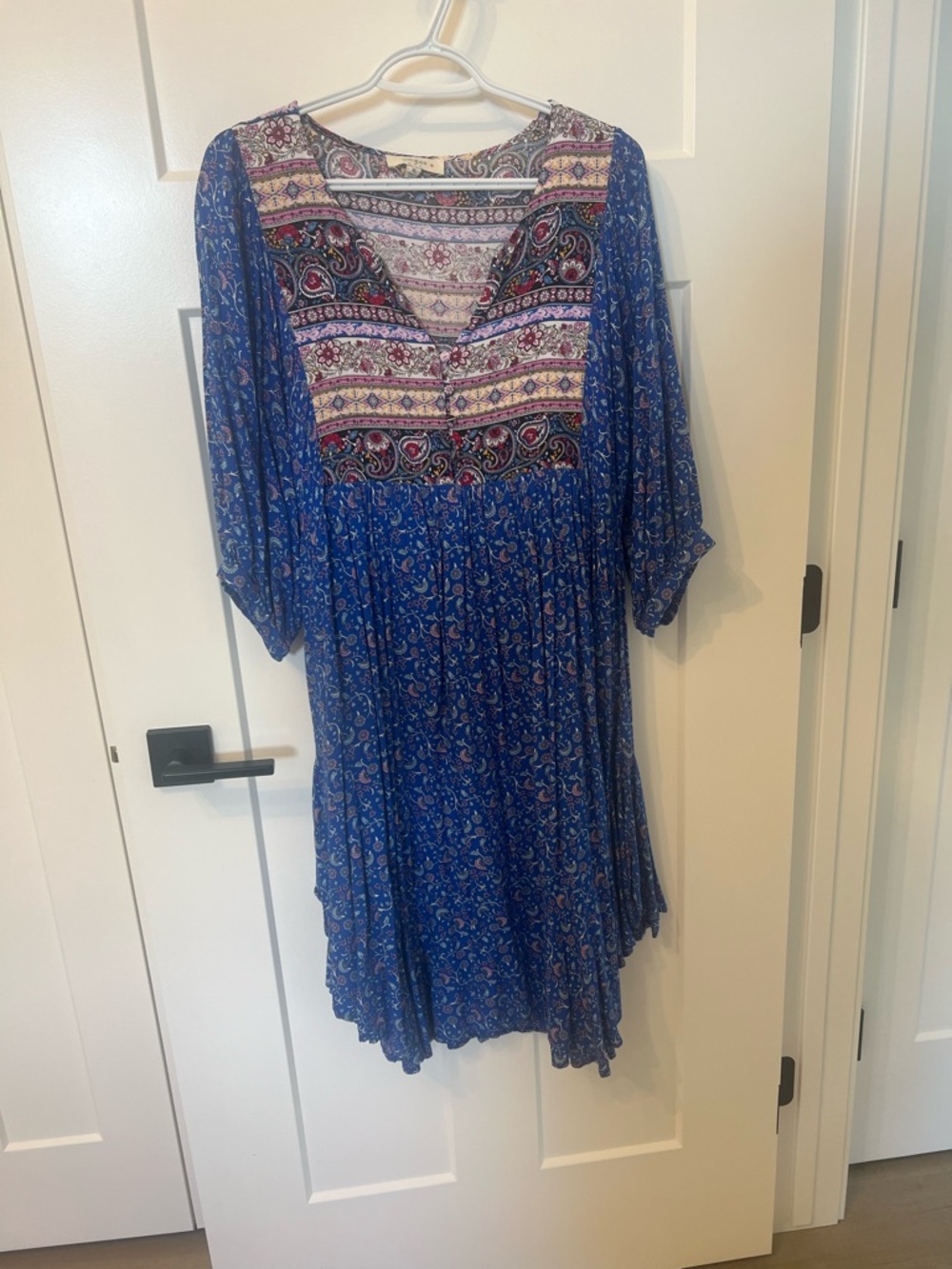 Umgee Multicolor Paisley Boho Top in Pink and Blue